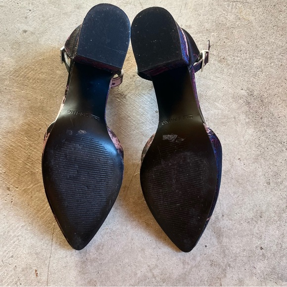 Call it spring purple fabric block heels with ankle strap - Picture 3 of 3